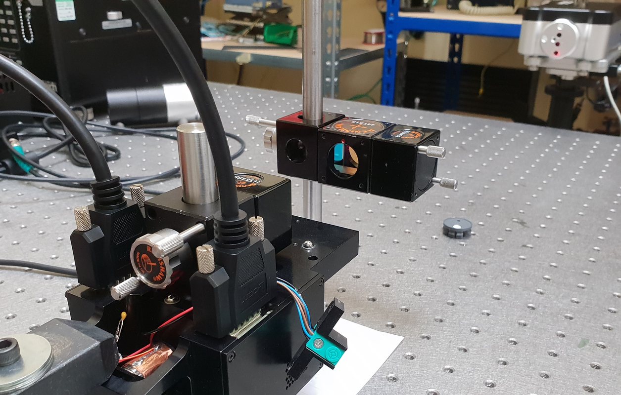 Laser encoder reference system used to validate the CPRR — a precision optical measurement system used to characterise the rig's performance